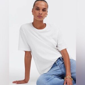 Madewell Cotton Relaxed Oversized Tee in White
